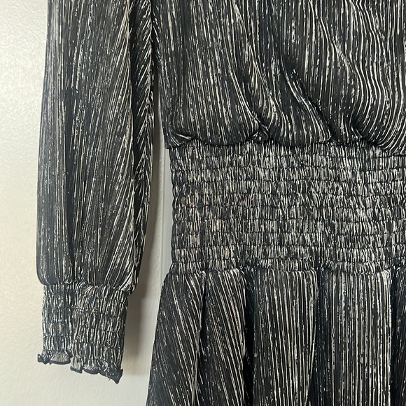 Karl Lagerfeld Paris Metallic Smocked-Waist A-Line Dress size 4 - Picture 5 of 8